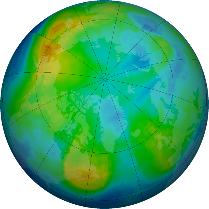 Arctic ozone map for 15 November 2003